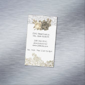 Kant en Bloemen Haar Stylist Magnetisch Visitekaartje (Voorbeeld)