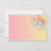  kant en bloemen RSVP kaartje (Achterkant)