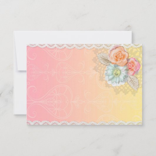  kant en bloemen RSVP kaartje (Achterkant)