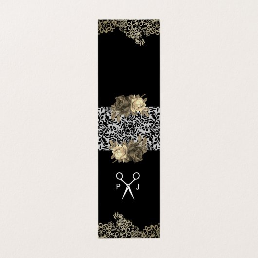 Kant- en bloemenkapsalon visitekaartje (Buitenkant ongevouwen)