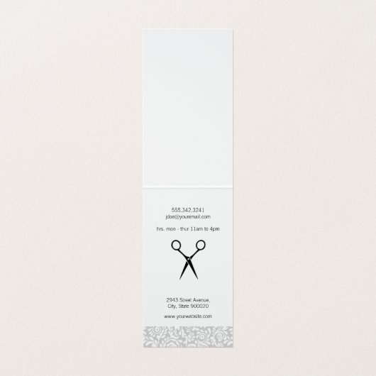 Kant- en bloemenkapsalon visitekaartje (Binnenkant ongevouwen)