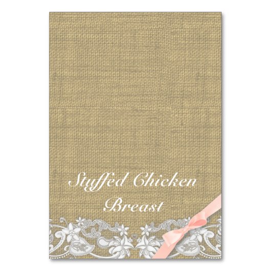  kant en blush boog voedsel tent kaart (Voorkant)