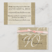  kant en Blush Bow Insert-kaart Informatiekaartje (Voorkant / Achterkant)