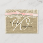  kant en Blush Bow Insert-kaart Informatiekaartje (Achterkant)