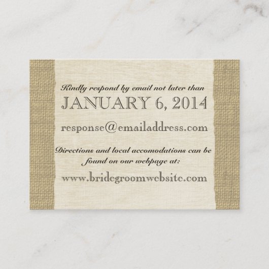  kant en Blush Bow Insert-kaart Informatiekaartje (Voorkant)