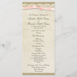  Kant en Blush Bow Trouwprogramma Programmakaart