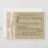  kant en Blush Bow Vrijgezellenfeest Kaart (Voorkant)