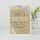  Kant en Boog Baby shower Paarse Kaart (Staand voorkant)