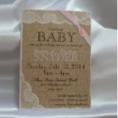  Kant en Bow Baby shower Blush Roze Kaart