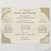  Kant en Burlap Huwelijksprogramma Kaart (Achterkant)