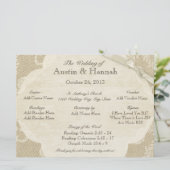  Kant en Burlap Huwelijksprogramma Kaart (Staand voorkant)