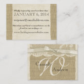 Kant en Burlap Look Insert kaart (Voorkant / Achterkant)