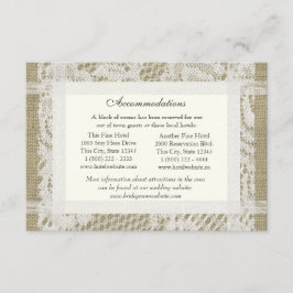 Kant en Burlap Look Routebeschrijving Invoegen Informatiekaartje