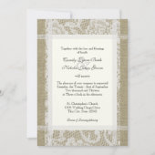  Kant en Burlap op viltpapier 7x5 bruiloft Kaart (Voorkant)