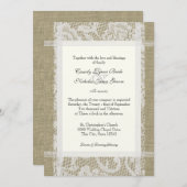  Kant en Burlap op viltpapier 7x5 bruiloft Kaart (Voorkant / Achterkant)