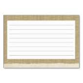  Kant en Burlap Recept Kaarten (Achterkant)