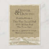 Kant en Burlap Receptie Kaart (Voorkant)