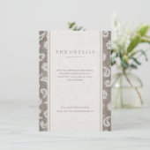 Kant en burlap rustiek land bruiloft detail kaart (Staand voorkant)