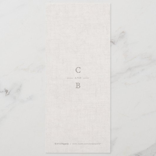 Kant en burlap rustiek land bruiloft menu (Achterkant)