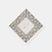 Kant en burlap rustiek land bruiloft monogram servetten (Hoek)