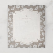 Kant en burlap rustiek land bruiloft plaats kaarte plaatskaartje (Buitenkant ongevouwen)