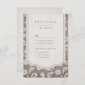 Kant en burlap rustiek land bruiloft RSVP (Voorkant / Achterkant)