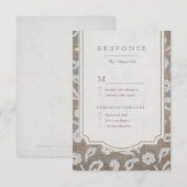 Kant en burlap rustiek land bruiloft RSVP Kaartje (Voorkant / Achterkant)