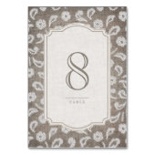 Kant en burlap rustiek land bruiloft tafel kaart (Voorkant)