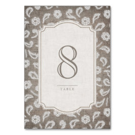 Kant en burlap rustiek land bruiloft tafel kaart