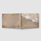 Kant en Burlap Rustieke Country Wedding Gastenboek (Volledig)