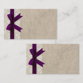 Kant en Burlap Rustieke Trouwnaam Place Card Plaatskaartje (Voorkant / Achterkant)