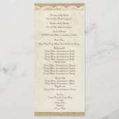  Kant en Burlap Trouwprogramma Programmakaart (Achterkant)