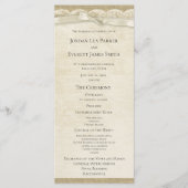  Kant en Burlap Trouwprogramma Programmakaart (Voorkant)