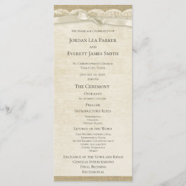  Kant en Burlap Trouwprogramma Programmakaart