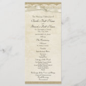  Kant en Burlap Trouwprogramma Programmakaart (Voorkant)