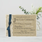  Kant en Burlap Vrijgezellenfeest Kaart (Staand voorkant)