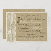 Kant en Burlap Vrijgezellenfeest Kaart (Voorkant / Achterkant)