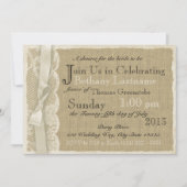  Kant en Burlap Vrijgezellenfeest Kaart (Voorkant)