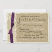 Kant en Burlap Vrijgezellenfeest Kaart (Voorkant)