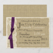  Kant en Burlap Vrijgezellenfeest Kaart (Voorkant / Achterkant)