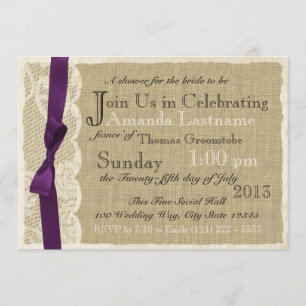  Kant en Burlap Vrijgezellenfeest Kaart