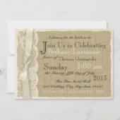  Kant en Burlap Vrijgezellenfeest Kaart (Voorkant)