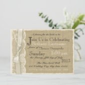  Kant en Burlap Vrijgezellenfeest Kaart (Staand voorkant)