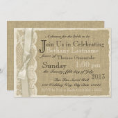  Kant en Burlap Vrijgezellenfeest Kaart (Voorkant / Achterkant)