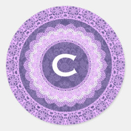 Kant en Custom Monogram V16 PAARSE 4 Ronde Sticker