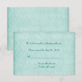 Kant en Damast RSVP Kaart (Voorkant / Achterkant)