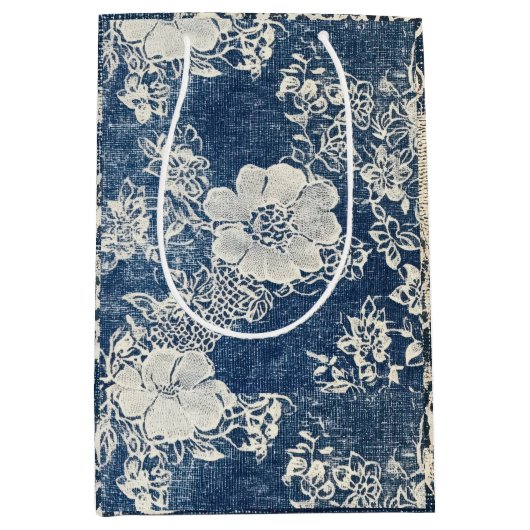 kant en denim textuur medium cadeauzakje (Voorkant)