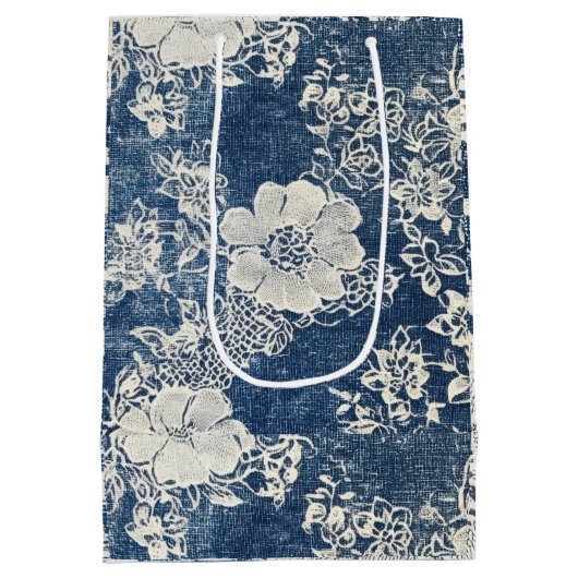 kant en denim textuur medium cadeauzakje (Achterkant)