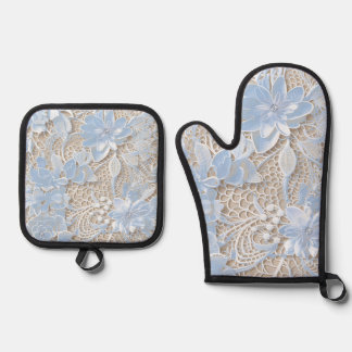  kant en diamant ovenwant & pannenlap set