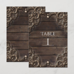 Kant en donker hout vintage western tafelnummer